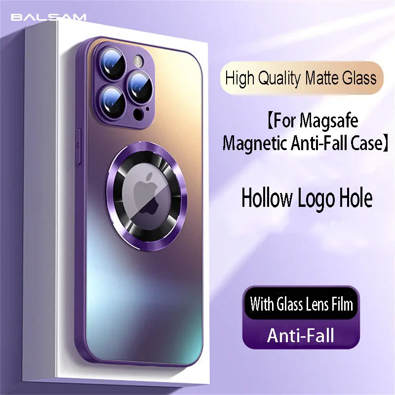 AGMatteGlassLensProtectionLogoHoleForMagsafeCaseForiPhone14