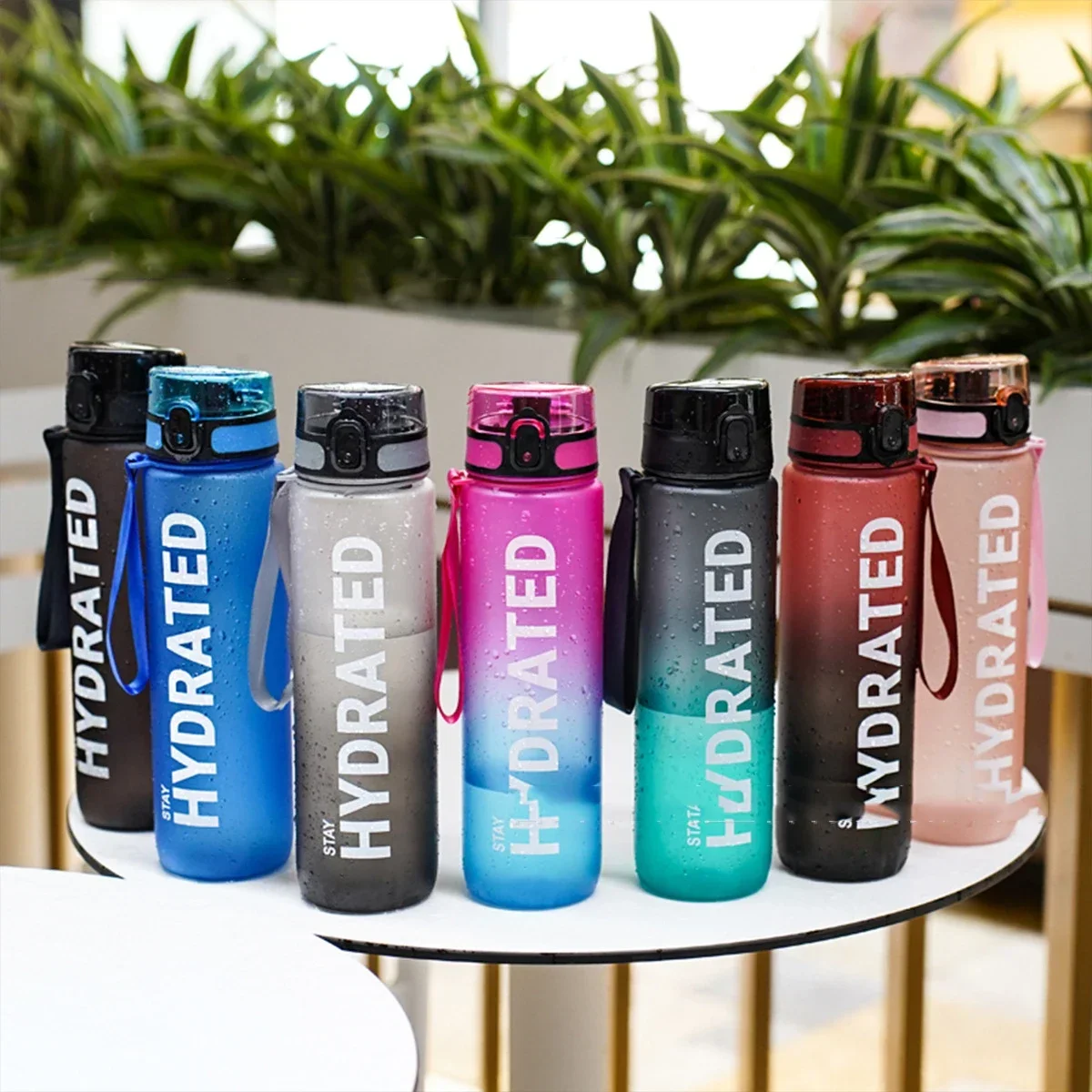 32oz Motivational Leakproof Sports Water Bottle