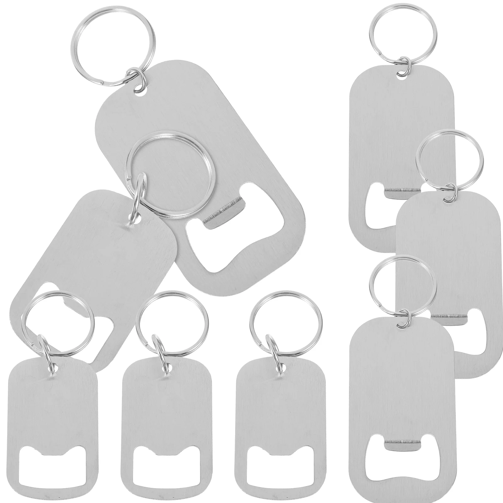 

8 Pcs Metal Bottle Opener Keychain Holder Gift Blank Aluminum Alloy Openers Bulk