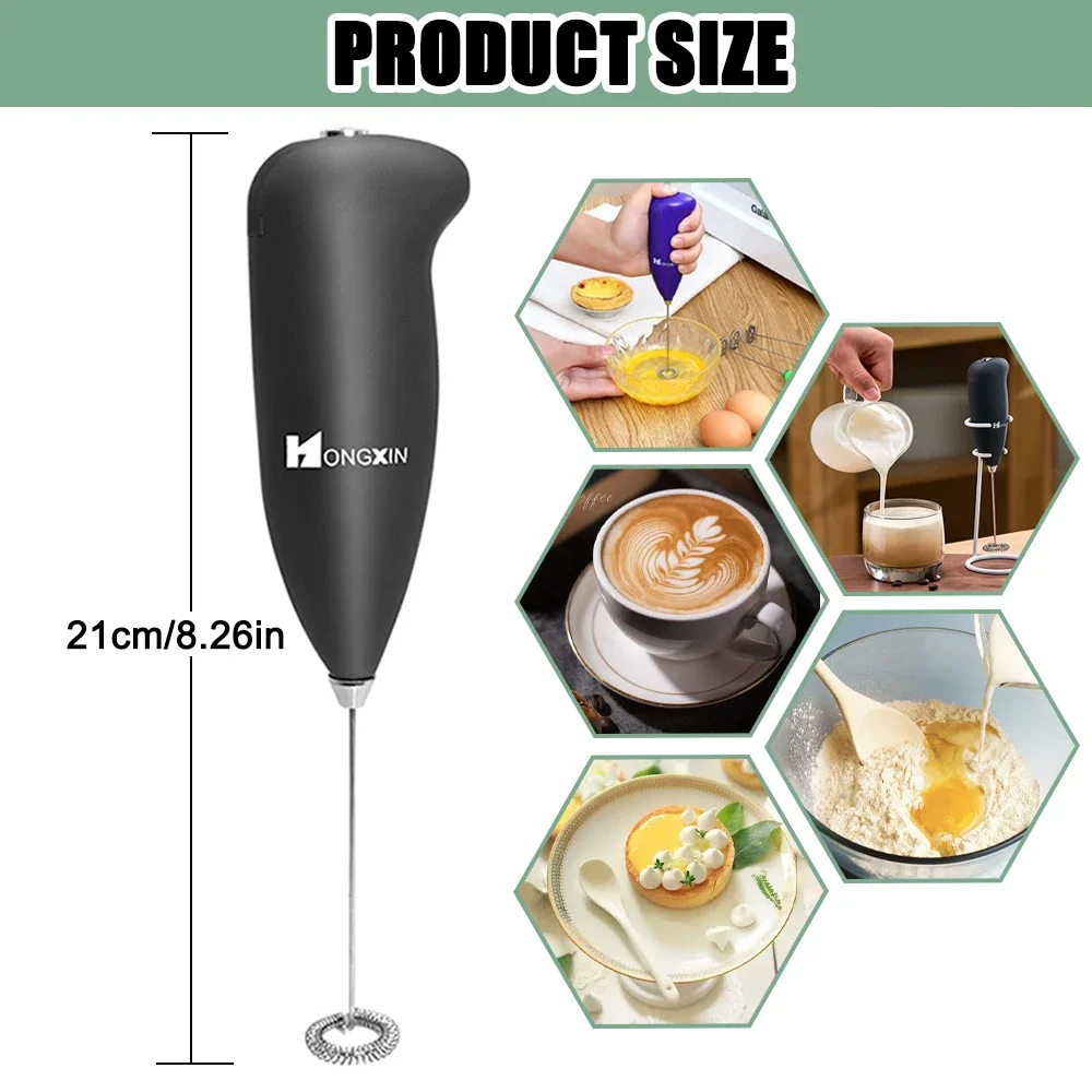 Electric Milk Foamer Drink Coffee Whisk Mixer Powder Mixer Egg Beater  Frother Coffee Cappuccino Mini Handle