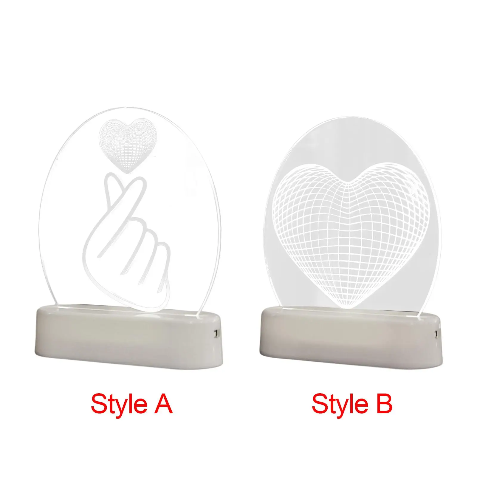 

Valentine's Day Night Light Lantern 3D Heart LED Neon Lamp Sign Valentines Day Gifts Kids Room Decoration for Party Festival