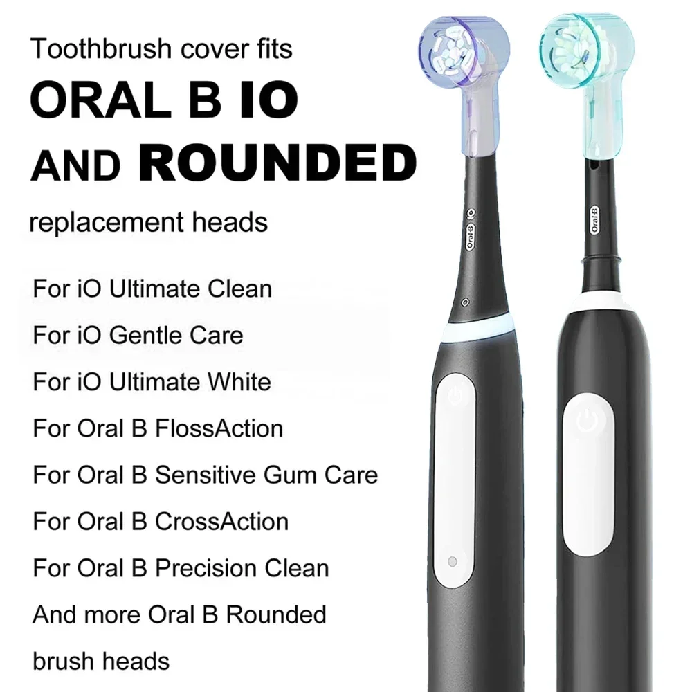 Toothbrush Dustproof Covers Caps Compatible with Braun Oral B Replacement Heads & iO Series Electric Toothbrush Head Protector toothbrush covers