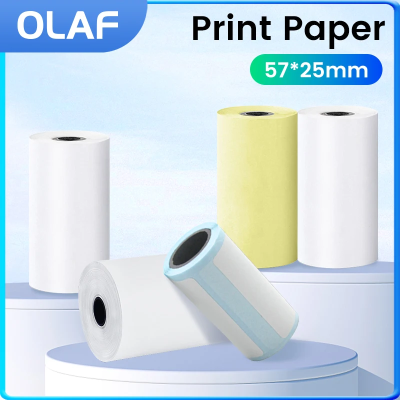 Mini Papel para Impressora Papel Autoadesivo hd Colorido Papel Térmico para Impressora de Etiquetas Papel sem Fio Bluetooth Impressão sem Tinta Fotográfica Universal 57 mm Papel de Impressão