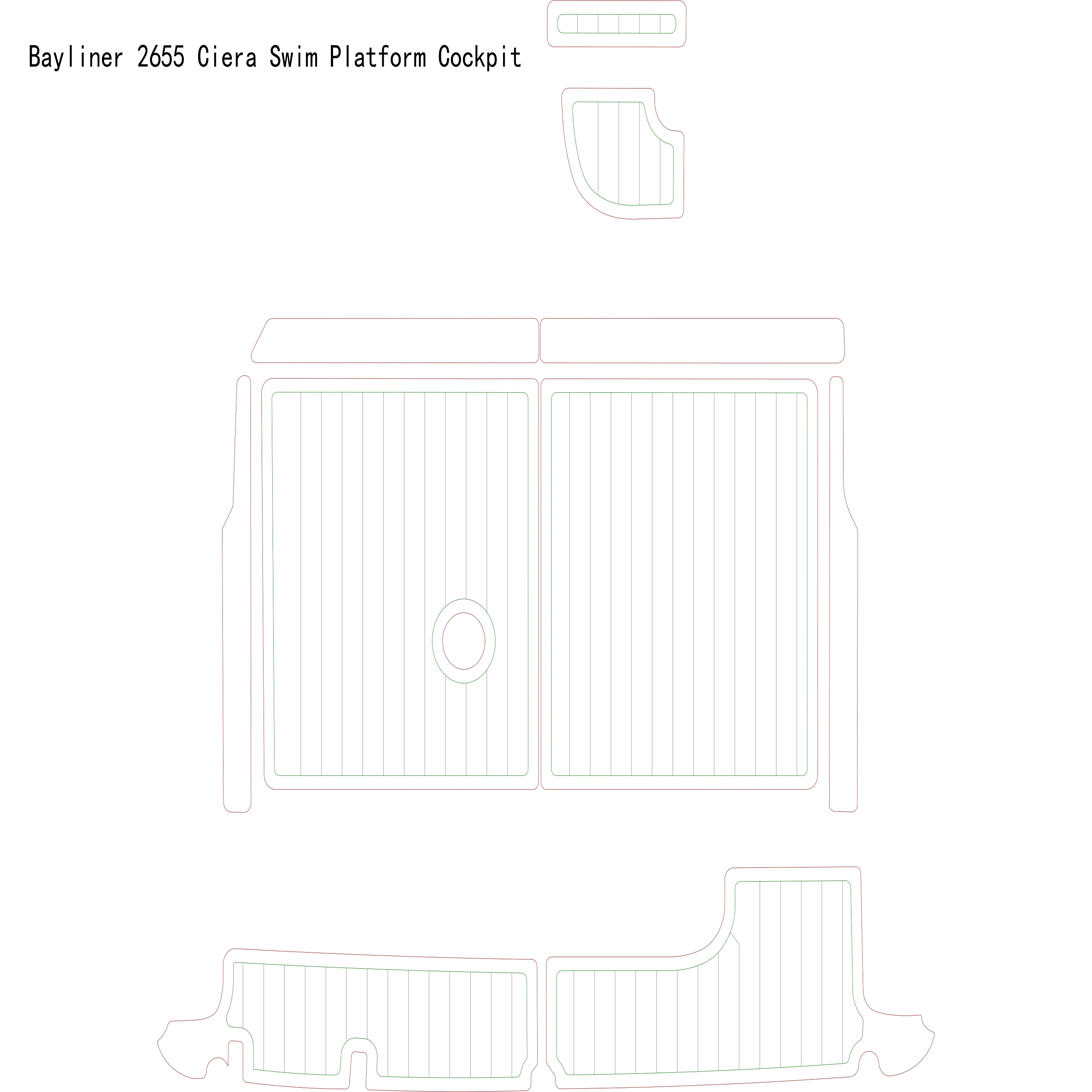 

Bayliner 2655 Ciera плавательная платформа кабина лодка EVA искусственный Тиковый напольный коврик