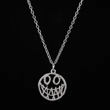  Kpop Smiley Face Necklaces Goth Hip Hop Chain stainless steel Pendant Necklace for Women Men Girl Neck Chain Gothic Streetwear 