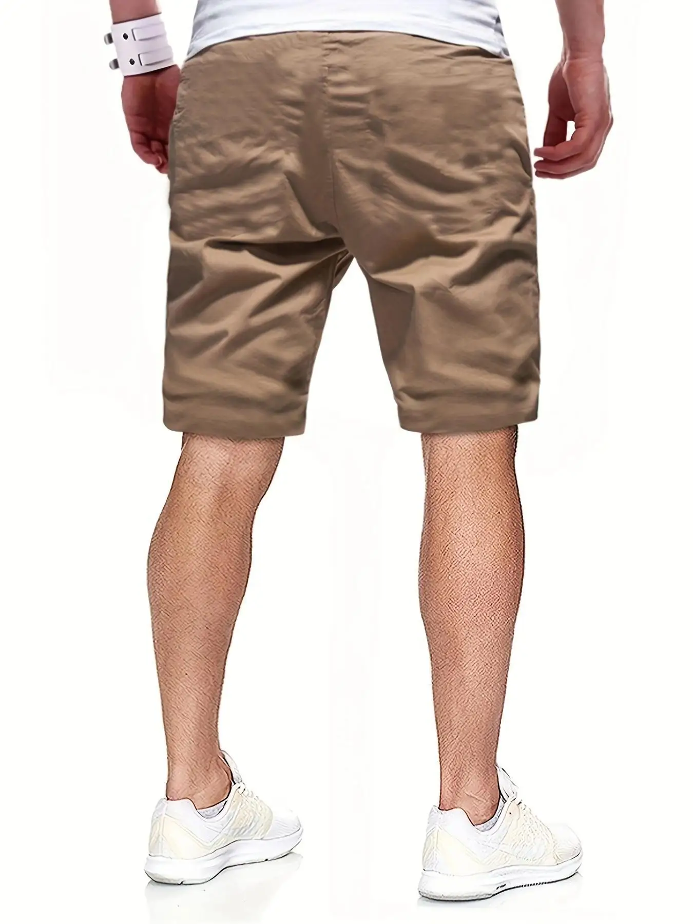Neue Herren-Freizeitshorts, Bermuda-Shorts, Fitness-Jogging-Shorts, Vintage-Cargoshorts mit elastischem Bund – Detail 7