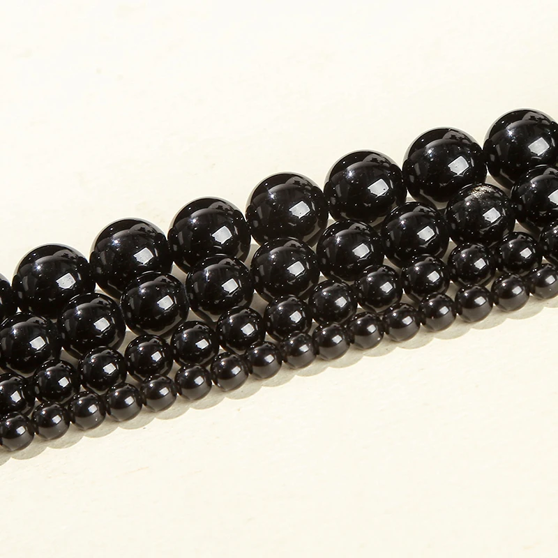 4 6 8 10mm Natural Stone Black Obsidian Bead Polished Round Loose Spacer Bead For Jewelry Making Diy Necklace Bracelet Accessory 3