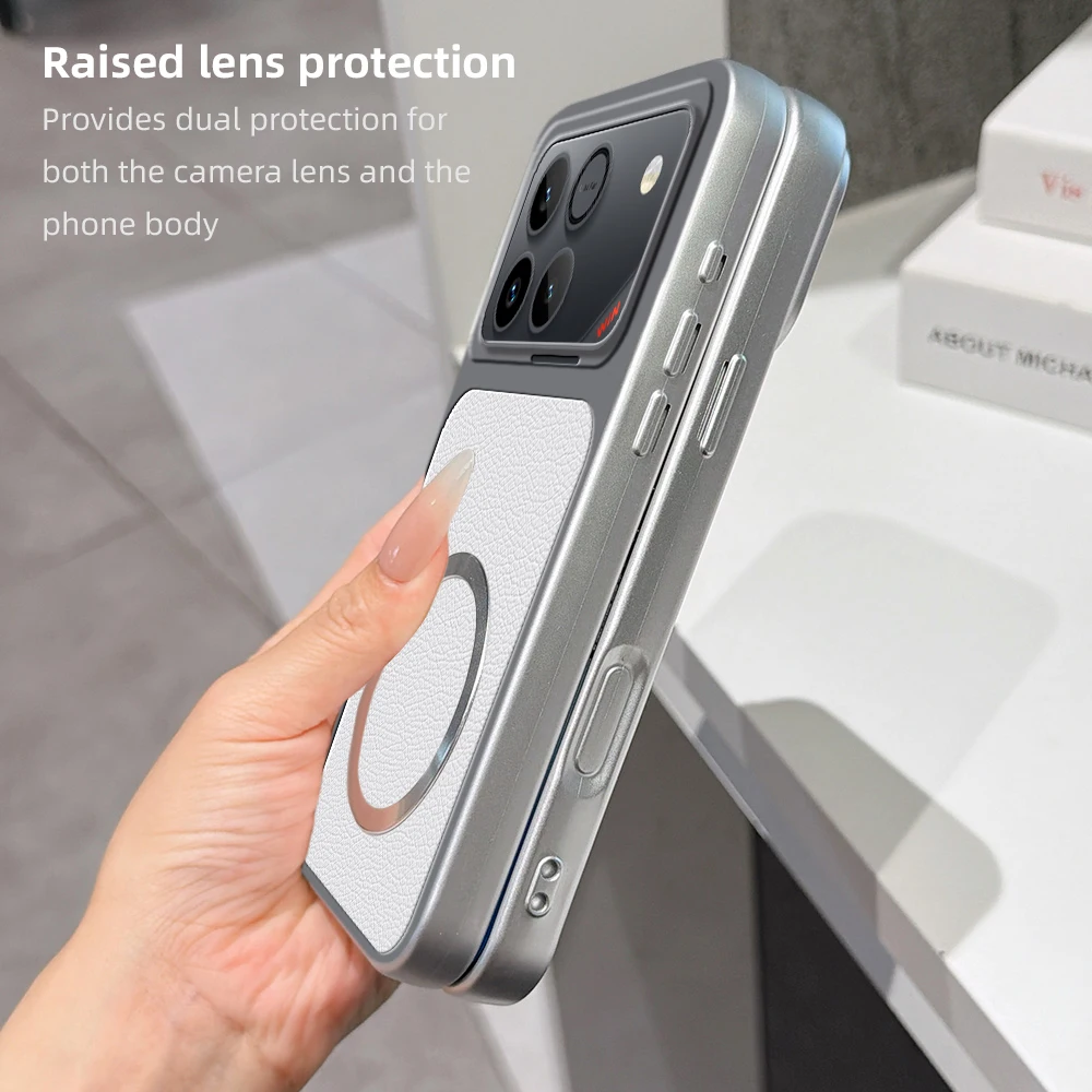 Lychee Pattern Magnetic Ring Ultra-Thin Shockproof Case Cover