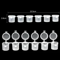 100pcs 6 Cups Paint Pots Strip 10ml/0.34oz Mini Empty Plastic Pigment Cups Jars Art Painting Craft Supplies Storage Containers 2