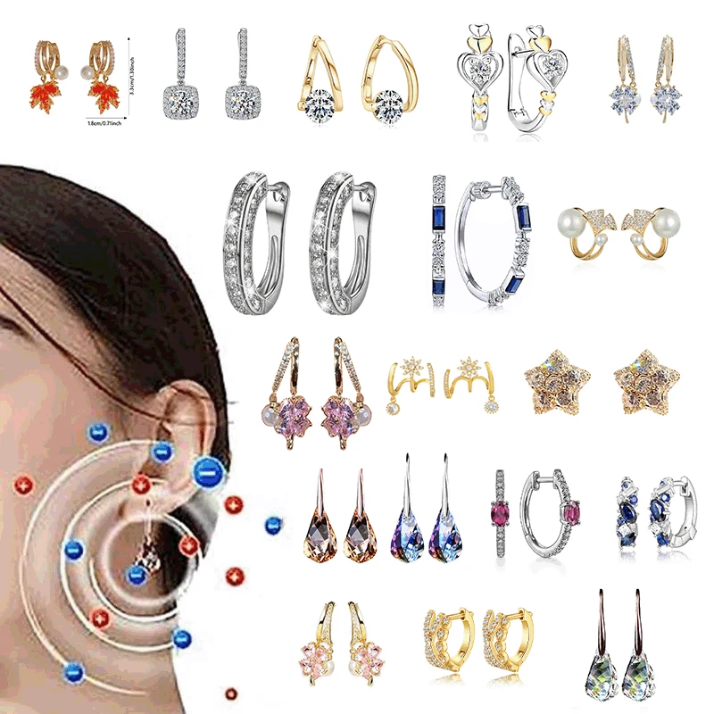

1 Pair of Magnetic Weight Loss Earrings for Women Who Burn Fat, Healthy Crystal Quartz, Lymphatic Drainage, Weight Loss Earrings