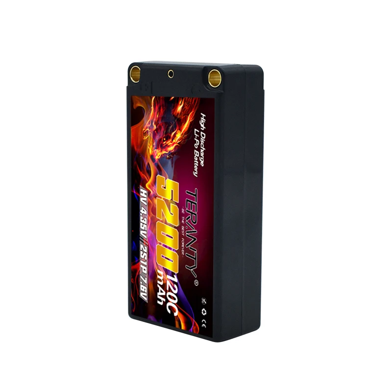 Original TERANTY 2S 7.6V 5200mAh 120C/240C Lipo Battery 1/10 Drift Racing Bigfoot Off road Hard Shell Lithium Battery HV