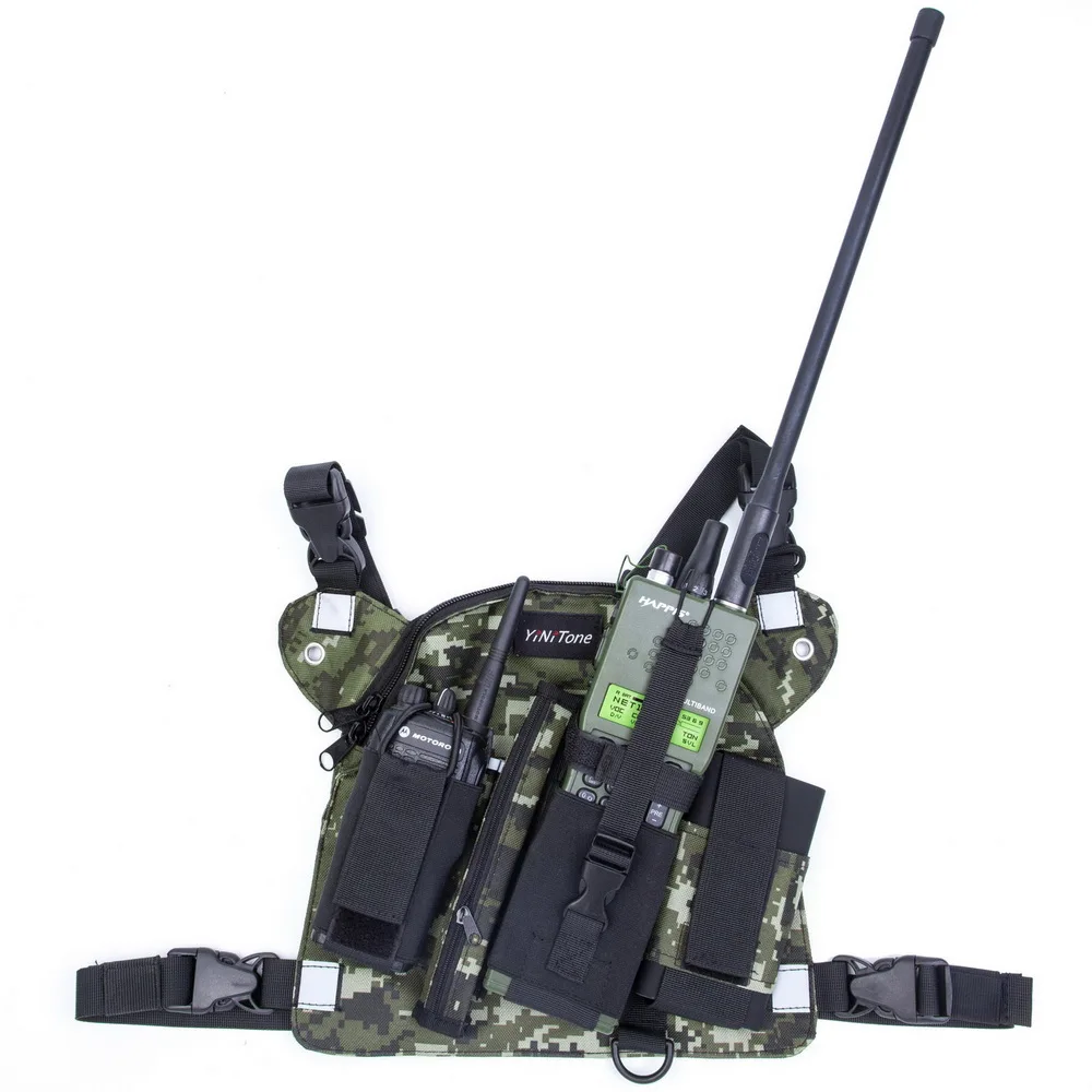 YiNiTone BG-02 digital camouflage Universal Radio Chest Harness Bag Pocket Pack Holster  for Two Way Radio