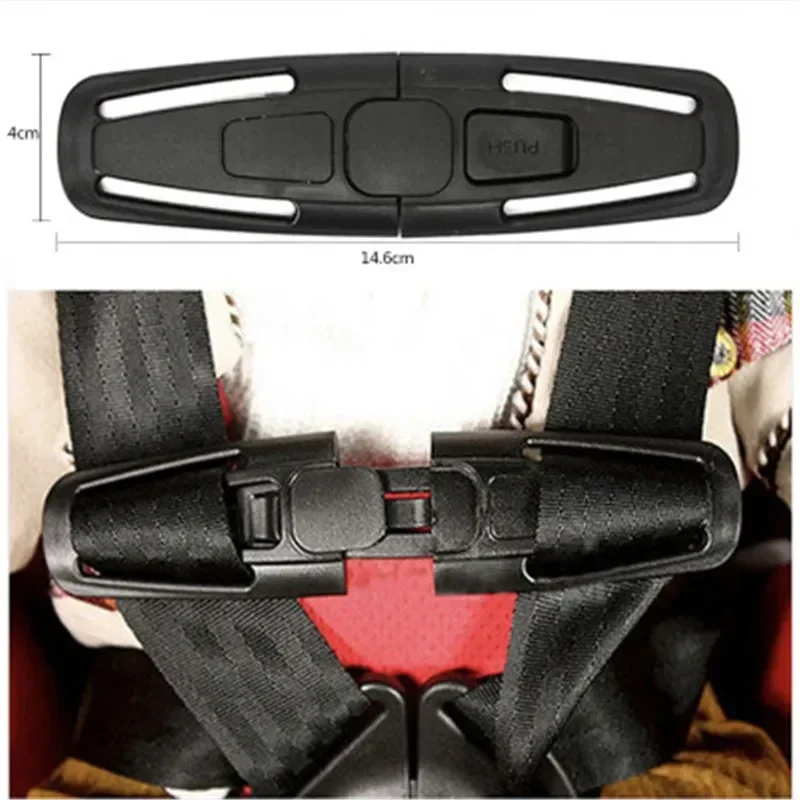 Baby Seat Belt Padding Kids 5-point Durable Nylon Safety Shoulder Strap Belt 4*14.6cm Slip-proof Harness Chest Clip Buckle Latch