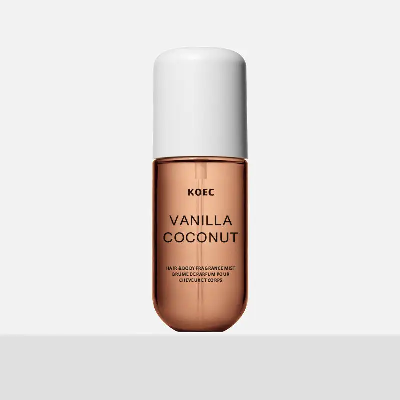 Brume parfumée KOEC Vanille & Noix de coco. Parfum rafraîchissant et hydratant aux trois notes végétales. Contient du propylène glycol._voghion.com
