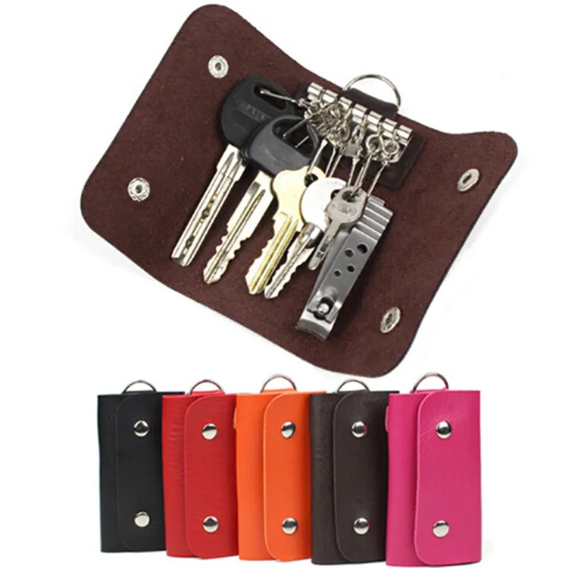 Women Men Key Holders Vintage Keys Organizer Fashion Solid Car Keychain Housekeeper Keychain Cover Key Wallets Key pouch