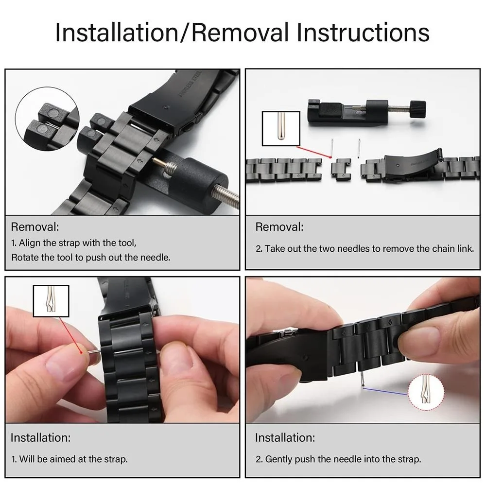 Elegant Stainless Steel Slim Watch Band Strap