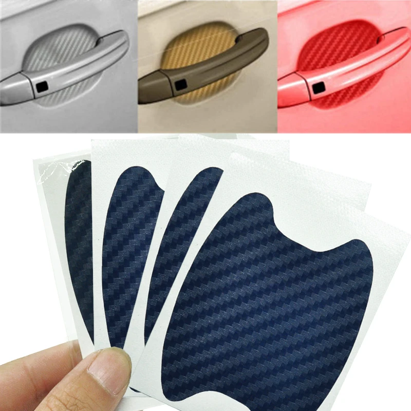 4Pcs Car Door Sticker, Carbon Fiber Scratch-Resistant Cover for Volkswagen VW Golf Polo CC Bora Passat GTD BORA TIGUAN SCIR