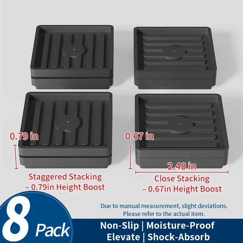 Versatile Black Furniture Leg Pads - Stackable, Cuttable, Anti-Slip, Wear-Resistant, Silent & Slide-Proof Protectors