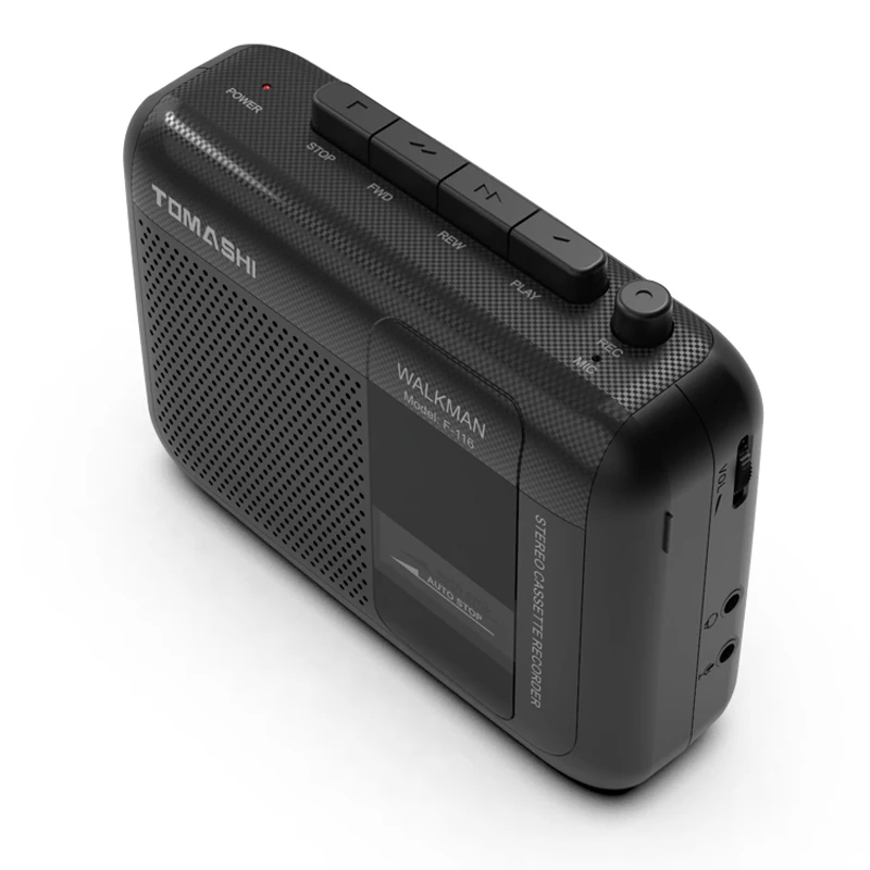 Cassette Player TOMASHI F-116 Portable Stereo Cassette Player Tape Recorder Walkman with Microphone,Headphone Jack,Built-in Speaker cassette player