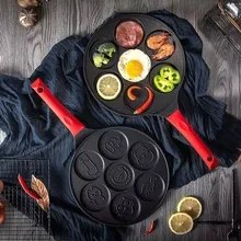 7 Cup Pancake Pan Nonstick Breakfast Griddle Dinosaur Animals Waffle Maker Pancake Mold Pan for Kids Egg Omelet Crepe Frying