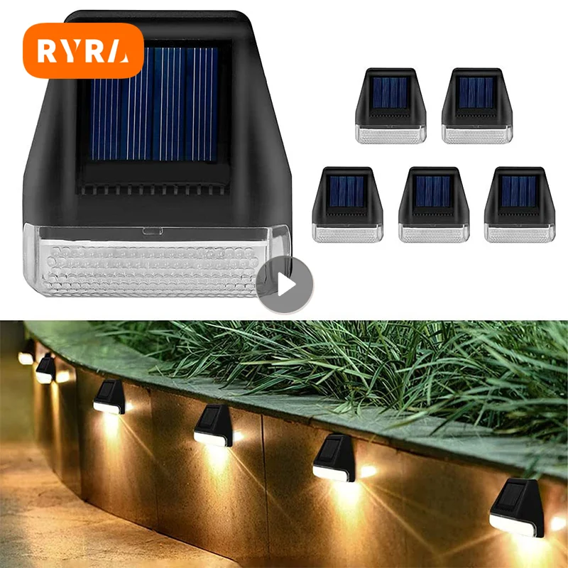 

Solar Lamp Porch Lights Waterproof LED Wall Lamps Decor Outdoor Garden Stair Fence Patio Luminous Wall Washing Lamp Lighting