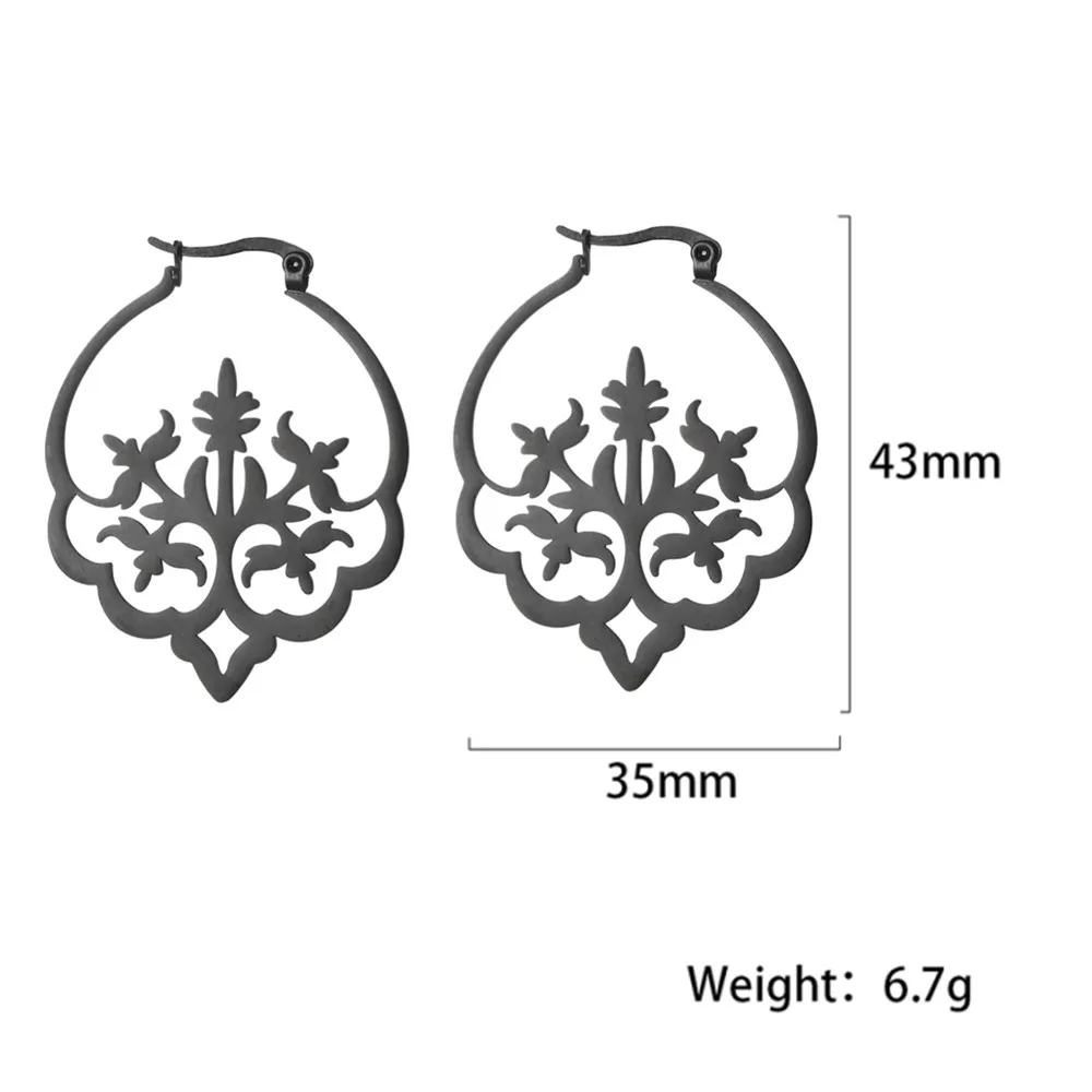Koreanische Glänzenden Hohl Clip Ohrring Gold Farbe Glück Baum Bling Hoops Hochzeit Ohrringe für Frauen Goldene Farbe Schmuck Weihnachten – Detail 3