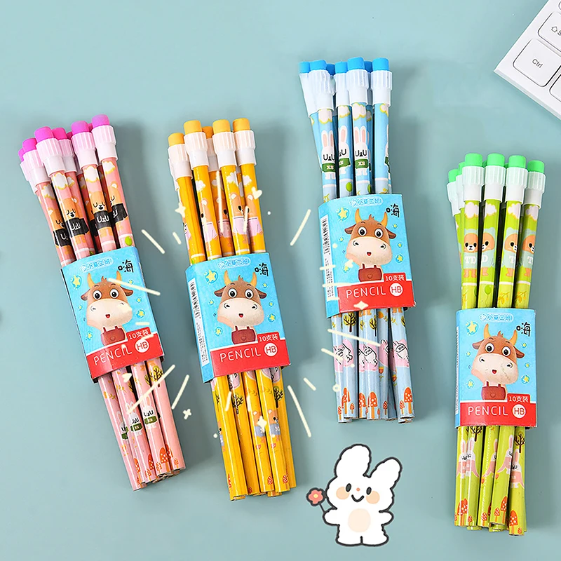 

5pcs Ordinary Pencil Wooden Lead Pencils HB Pencil With Eraser Children Gift Drawing Pencil School Writing Stationery