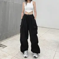 2025 Cargo Pants Women Retro Workwear Casual Baggy Straight Trousers Fashion Wide Leg Pockets Joggers Trousers Y2k Streetwear - Image 4