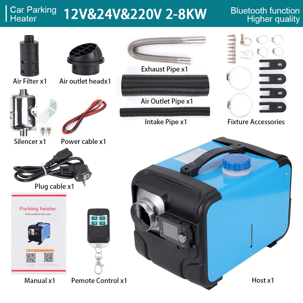 Riscaldatore Diesel 5KW Integrato - 12V, Telecomando LCD, Per Camion, Autobus, Barche, Magazzini - Foto 4