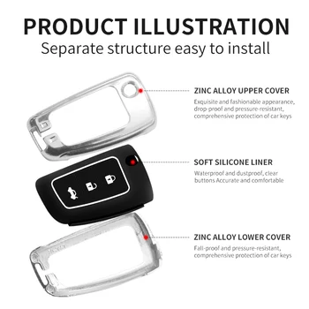 Custodia per chiave a distanza per auto in metallo Shell per Nissan Qashqai X-Trail Juke J11 Murano Tiida Altima Maxima Livina Nismo Sylphy Murano - Custodia per chiave a distanza per auto in metallo Shell per Nissan Qashqai X Trail