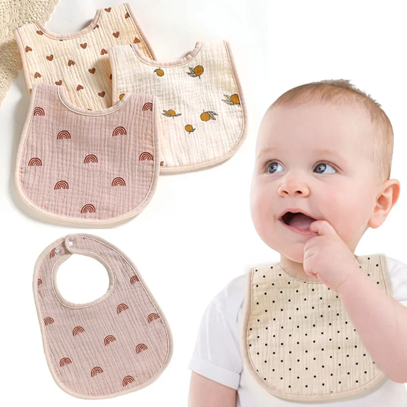 CottonGauseBabyBibsSolidColorInfantBibNewbornBurpCloths
