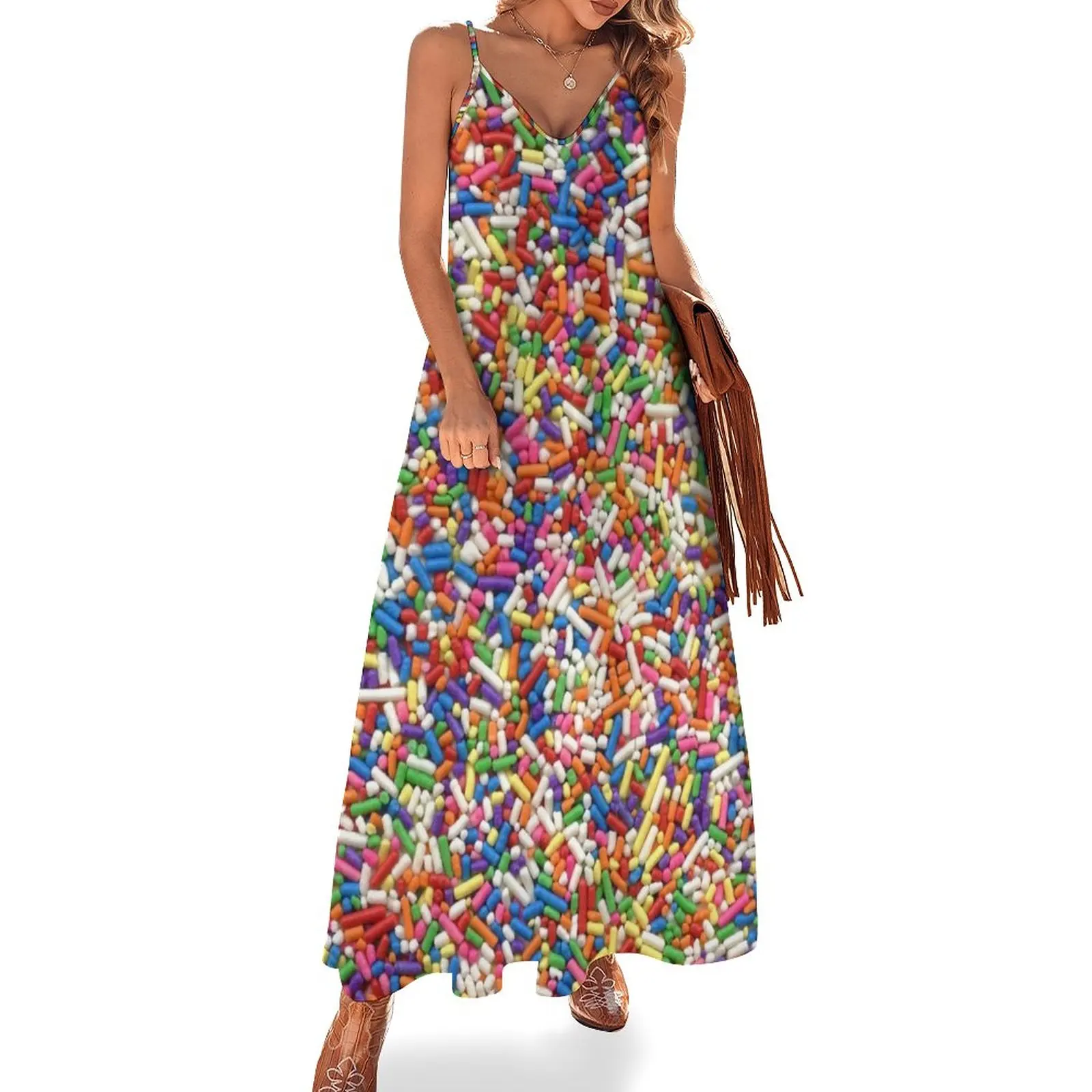 

Rainbow Sprinkles Sleeveless Dress Female dress Womens dresses Women's skirt summer dresses for women 2023