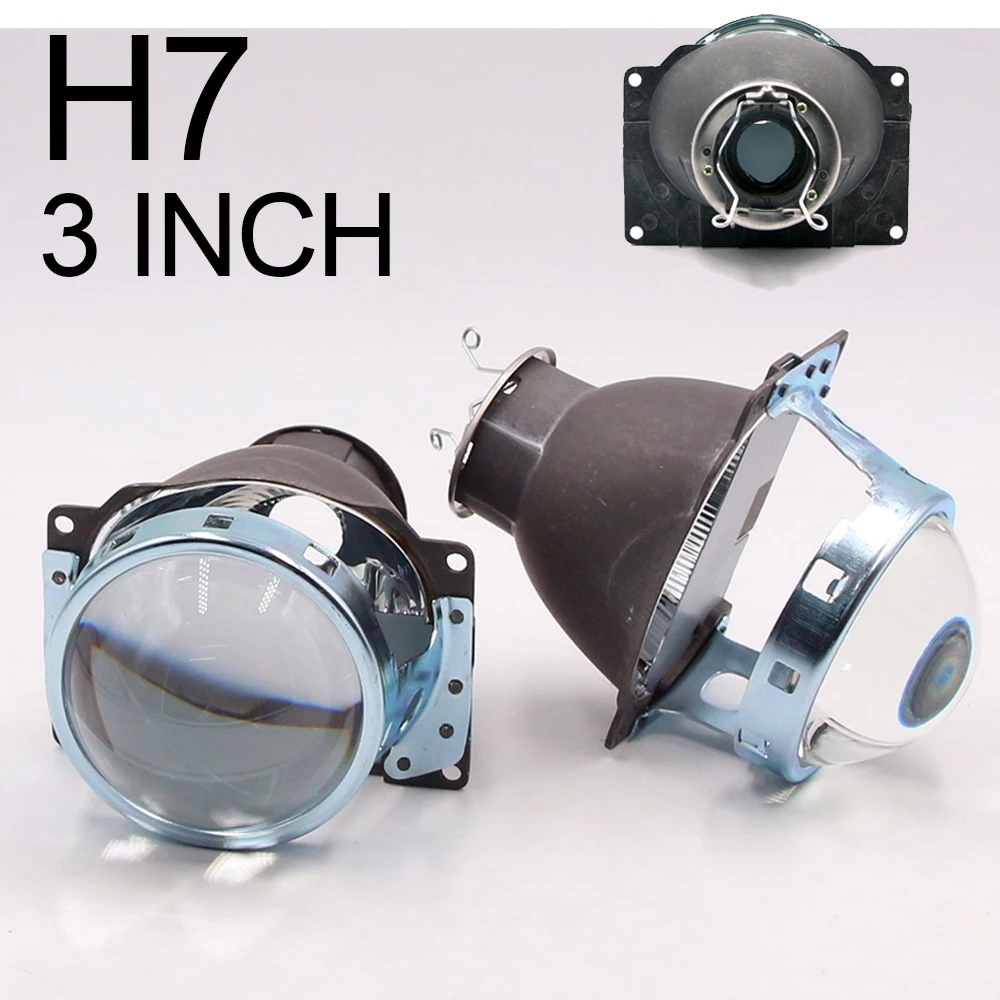 Car Headlight 3 inch Projector Lens H7 For Hella 3R G5 Headlights Retrofit Kit Single Xenon Low Beam Auto Lamp H7 D2S D2H LED HID