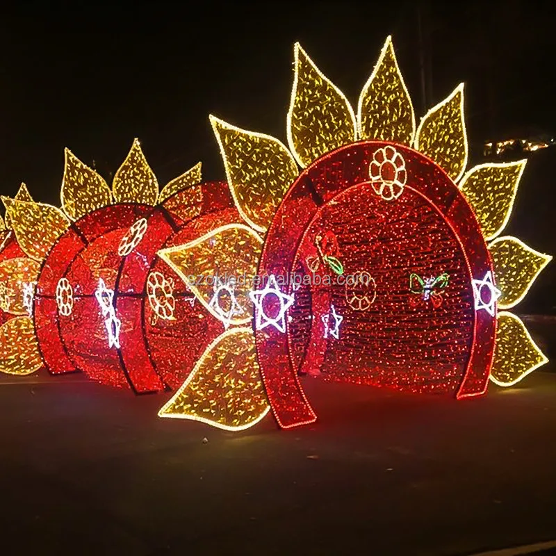 장 조경 LED 인공 민들레 꽃 모티브 조명 야외 3D 대형 LED 광섬유 민들레 꽃 모티브 조명