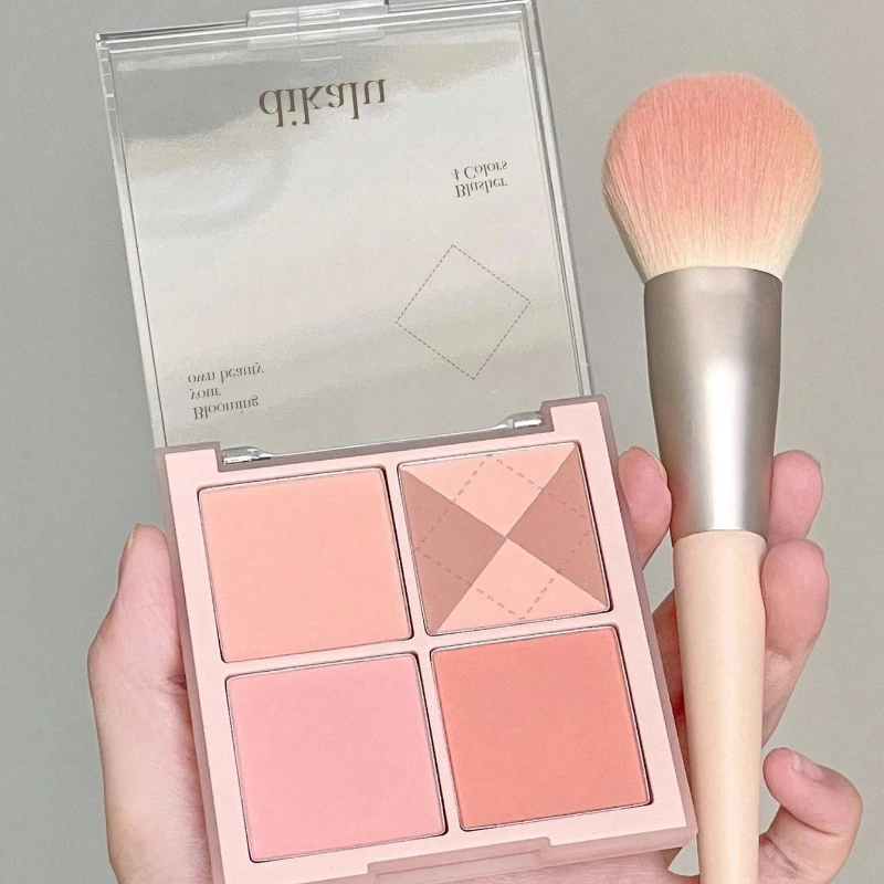 INS knit blush Student Party natural facial supernatural four color cheek blue cheek purple pan pure wind waterproof sweat 3