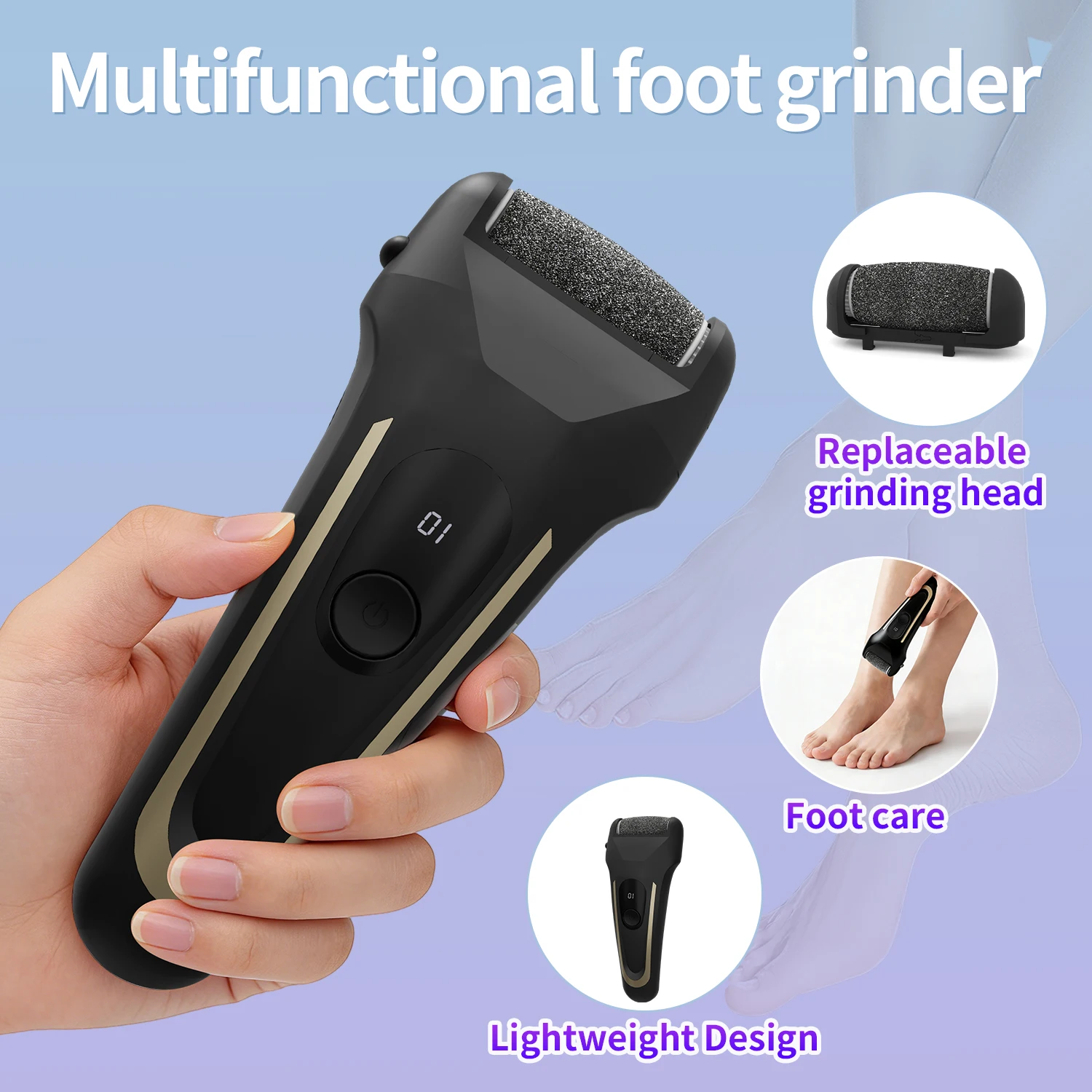 Electric Foot File Callus Remover For Smooth Feet Rechargeable_voghion.com