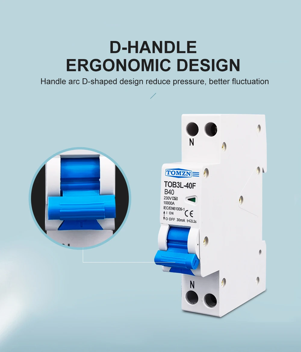 A type B curve RCBO 1P+N 10KA Residual current differential automatic Circuit br