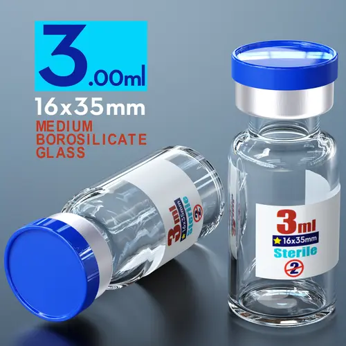 Ks-Tek Sterile Empty Vials with Self Healing Injection Port,with Flip Off Aluminum Cap,Sterile Package - Image 3