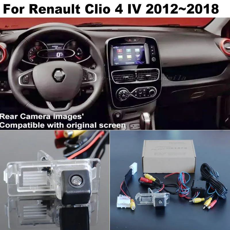 Rear View camera 24 Pin Adapter Original Screen Compatible Monitor For Renault Clio 4 IV 2012 2013 2014 2015 rear camera rear view camera