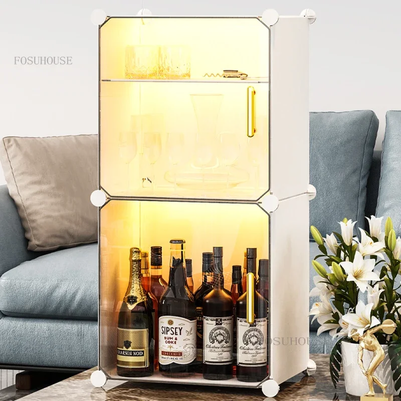 Home Wall-mounted Wine Cabinets Light Luxury Desktop Restaurant Bar Floor Storage Cabinet Living Room Wine Small Display Cabinet