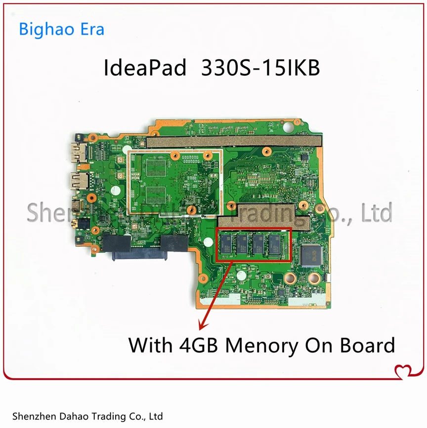 Placa-mãe Portátil para Lenovo Ideapad Ideapad 330s15ikb Intel i3 i5 i7 Cpu 4gb de Ram Fru:5b20r07213 5b20s71219 5b20s71209 100 Trabalho - Imagem 3