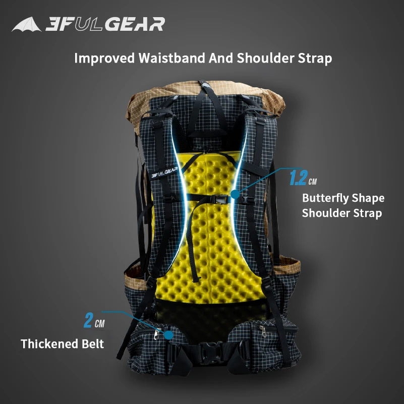 3F UL GEAR QIDIAN PRO 백팩, 초경량 880g, 야외 스포츠 가방, 내마모성 캠핑 가방, 방수 여행, 46 + 10L