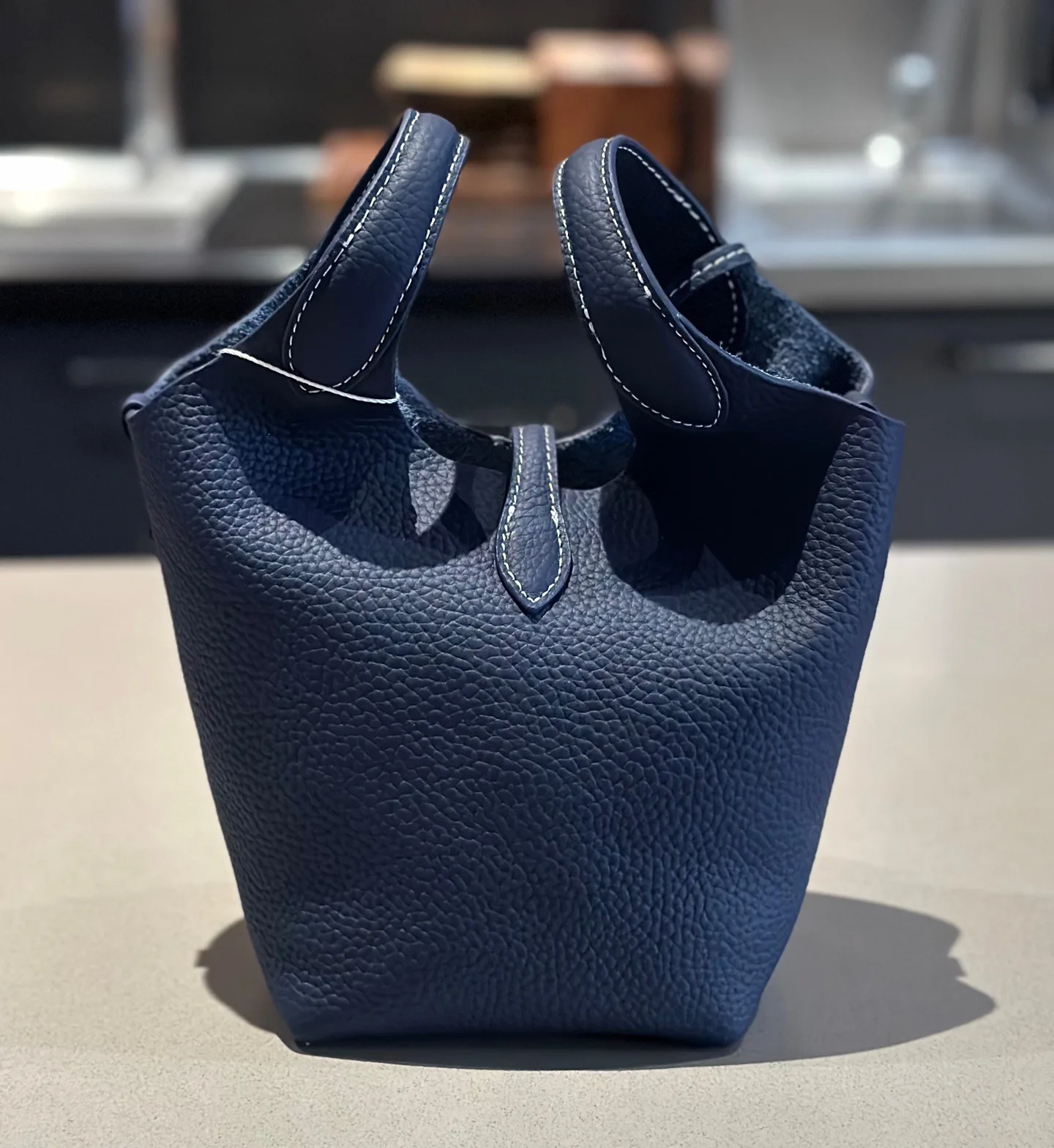 FIRMRANCH European And American Trend Cute Hand-Held Basket Ladies' Bucket Single Shoulder Cross-Body Bag Genuine Leather Purse 4