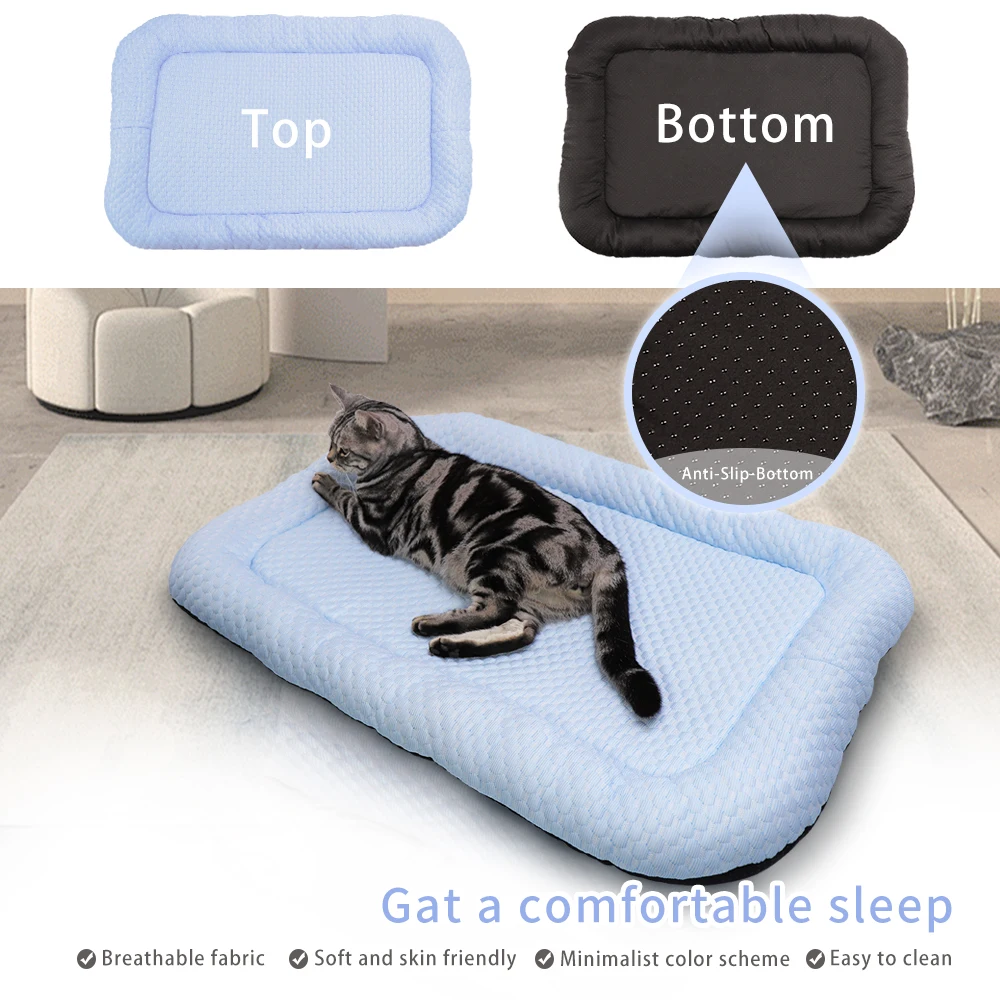 Pet Cooling Bed Pet Cooling Mat Memory Foam Washable Bed All Seasons Mat For Cat Breathable Dog Anti-Slip