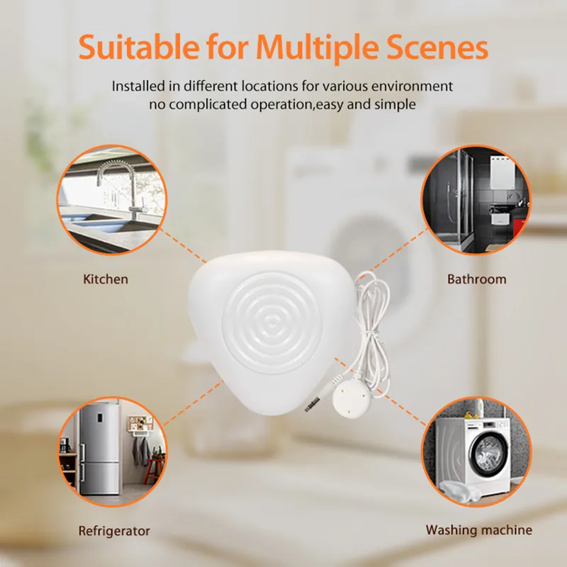 Tuya ZigBee Water Leak Sensor Flood Detector Alarm System Smart Home Automation