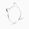 Sole Memory Cute Cat Ear 925 Sterling Silver Literary Creative Personality Female Resizable Opening Rings RI095 1