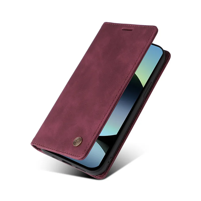 Magnetic Leather Stand Wallet Flip Case - Elegant Protective Phone Cover