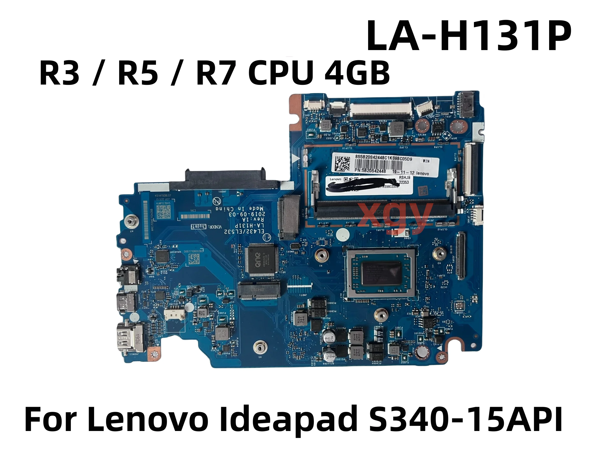 

For Lenovo Ideapad S340-15API S340-14API Laptop Motherboard LA-H131P Motherboard With R3 / R5 / R7 CPU 4GB-RAM 100% Test OK