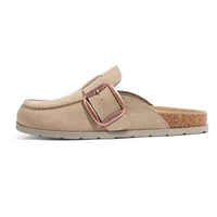 Mules en daim véritable Litfun pour femmes, sandales à semelle en liège, mules en cuir avec mousse à mémoire de forme confortable et boucle réglable 6