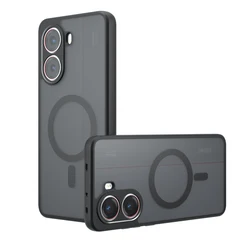Luxury Skin-Feel Magnetic Frosted Shockproof Phone Case for Redmi Turbo4 (Black)